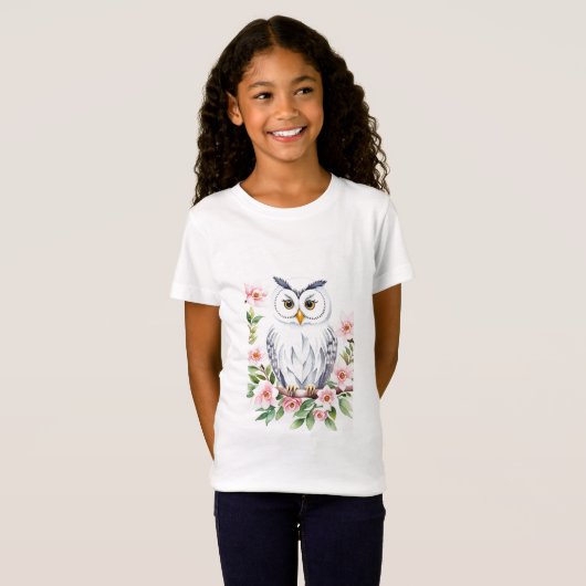 Baby Witte Uil T-shirt (Voorkant volledig)