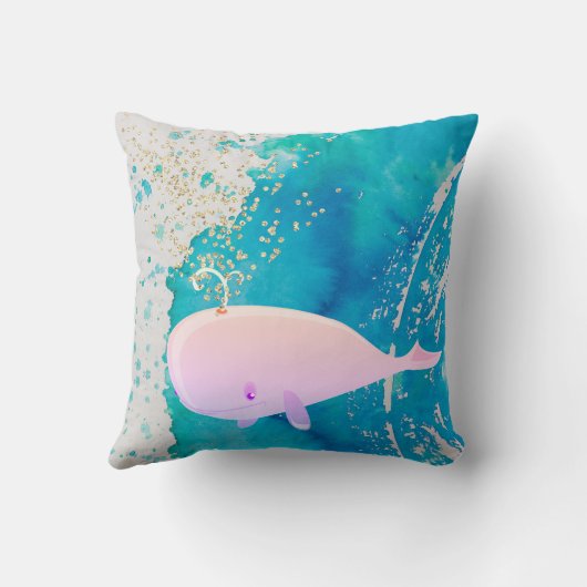 Baby woestenvis - Spaarroze blauwe roze Kussen (Achterkant)