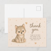 Baby Wolf Baby Shower Bedankt Briefkaart (Voorkant / Achterkant)