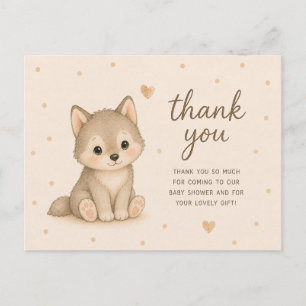 Baby Wolf Baby Shower Bedankt Briefkaart