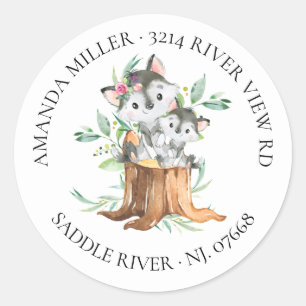 Baby Wolf Baby shower Return-adres label