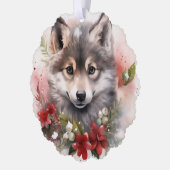 Baby Wolf Cub Cadeau Label Kerstboom Ornament Kaart (Links)