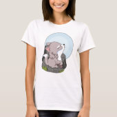 Baby Wolf Howling bij de maan T-shirt (Voorkant)