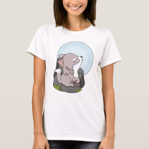 Baby Wolf Howling bij de maan T-shirt