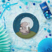 Baby Wolf Howling op een maan Papieren Bordje (Feest)