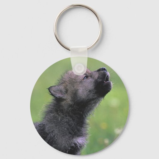 Baby Wolf Howls Sleutelhanger (Voorkant)