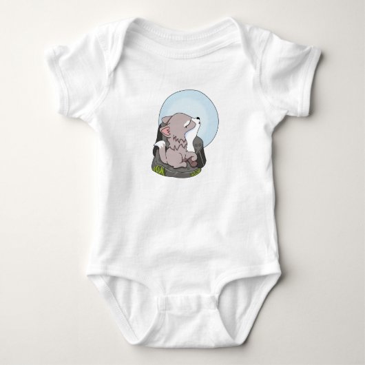 Baby wolf huilt naar de maan romper (Voorkant)