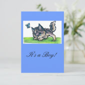 Baby Wolf Invites/Aankondigingen Kaart (Staand voorkant)