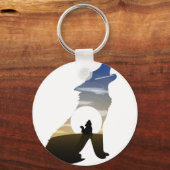 Baby-wolf maan sleutelhanger (Voorkant)