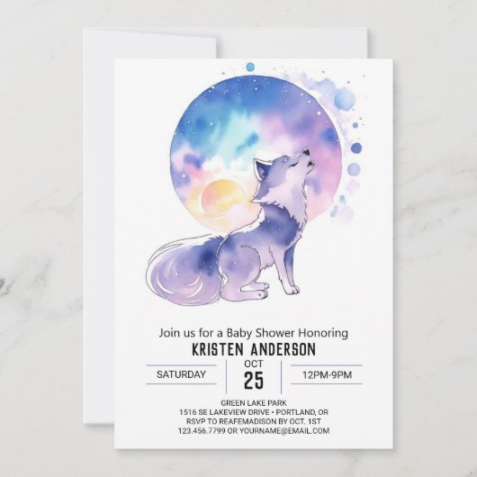 Baby Wolf's Woodland Adventure Baby shower Kaart (Voorkant)