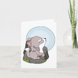 Baby Wolfsjong Huilt naar de Maan Algemeen Gebruik Kaart