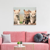 Baby Wolven Canvas Afdruk (Insitu (Woonkamer))