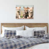 Baby Wolven Canvas Afdruk (Insitu (Slaapkamer))