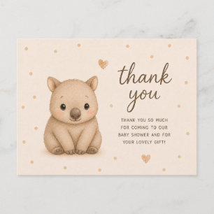 Baby Wombat Baby Shower Bedankt Briefkaart