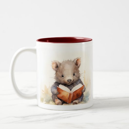 Baby Wombat Reader Keramische Mok (Links)