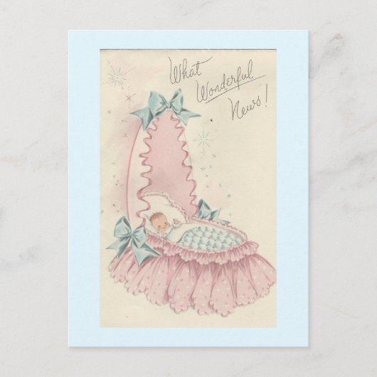  Baby "Wonderful News" Briefkaart (Voorkant)