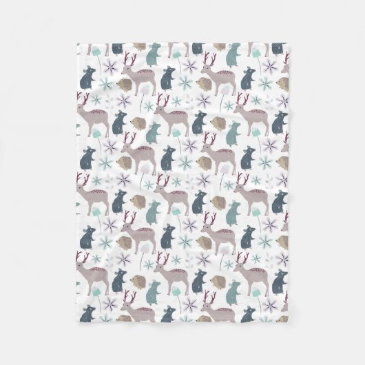 Baby Woodland Animal Creats Fleece Deken (Voorkant)