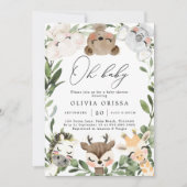 Baby Woodland Animals Baby shower Invitation Kaart (Voorkant)