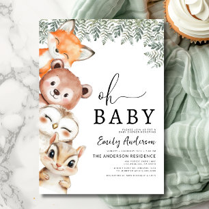 Baby Woodland Animals Baby shower Kaart