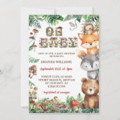 Baby Woodland Animals Baby shower Kaart (Voorkant)