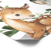 Baby Woodland Animals Baby shower Welkomstteken Poster (Hoek)
