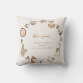 Baby Woodland Animals Birth Stats Keepomwille Kussen (Voorkant)