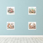 Baby Woodland Animals Nursery Print Set (Houten vloer)