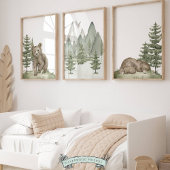 Baby Woodland Beer Nursery Prints - Set van 3