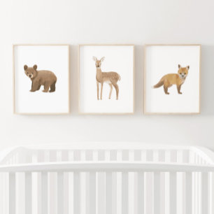 Baby Woodland Dieren Kwekerij Decor Muurkunst Sets
