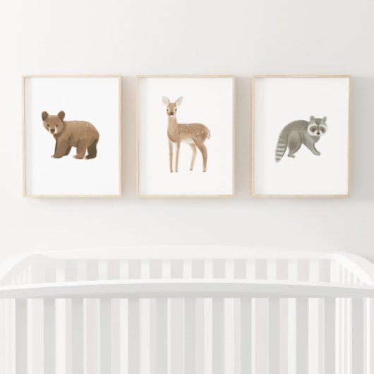 Baby Woodland Dieren Kwekerij Decor Muurkunst Sets