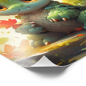 Baby Woodland Dragon Foto Afdruk (Hoek)