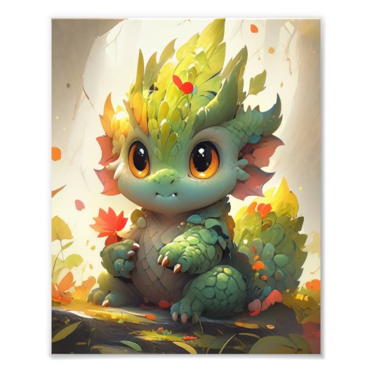 Baby Woodland Dragon Foto Afdruk (Voorkant)