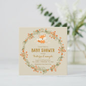 Baby Woodland Fox Baby shower Kaart (Staand voorkant)