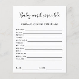 Baby Woord Door Elkaar | Baby Shower Spel
