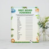 Baby Woord Door Elkaar Baby Shower Spel [Dierenthe Briefhoofd (Staand voorkant)