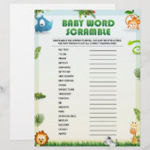 Baby Woord Door Elkaar Baby Shower Spel [Dierenthe Briefhoofd (Voorkant / Achterkant)