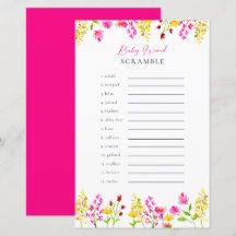 Baby Woord Door Elkaar Game Bloemige Baby Shower