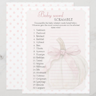 Baby Woord Door Elkaar Pink Pompoen Meisje Borrel