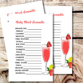 Baby woord scramble brunch bubbly baby shower them