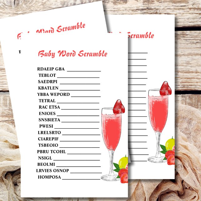 Baby woord scramble brunch bubbly baby shower them (Creator heeft geüpload)