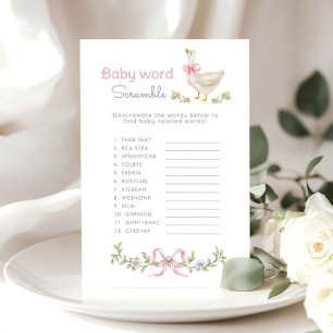 Baby woord Scramble Goose Books baby shower spel
