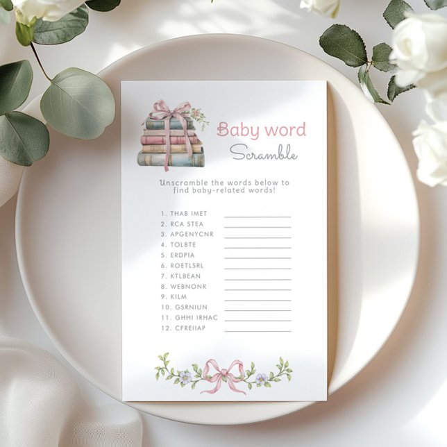 Baby woord Scramble Pink Bow wildflower Verhalenbo (Creator heeft geüpload)