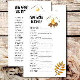 Baby woord scramble Smore fun baby shower thema