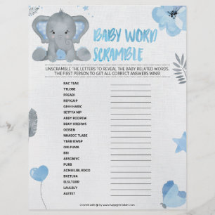 Baby Word-kramble [Baby [blauw] Briefhoofd