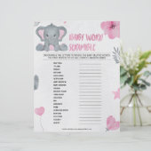 Baby Word-kramble [Baby-olifant [Roze]] Briefhoofd (Staand voorkant)