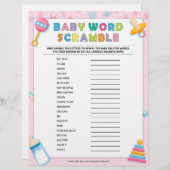 Baby Word-kramble [Baby roze] Briefhoofd (Voorkant / Achterkant)