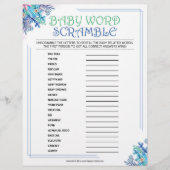 Baby Word-kramble [Blauwe Floral] Briefhoofd (Voorkant)