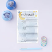 Baby Word-kramble, Blue-over-moon-papiergame Kaart (Enkel)