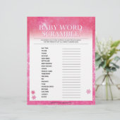Baby Word-kramble [Snowy Pink] Briefhoofd (Staand voorkant)