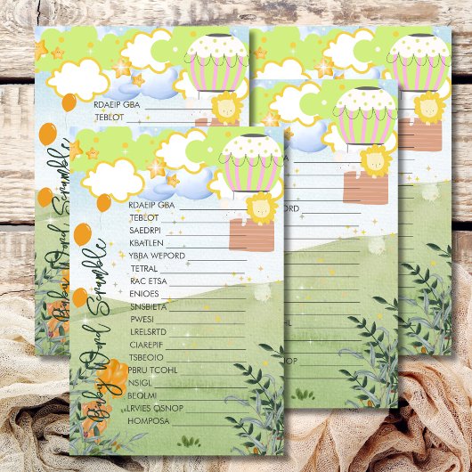 Baby Word Scramble Adventure Begin Hete Luchtballo